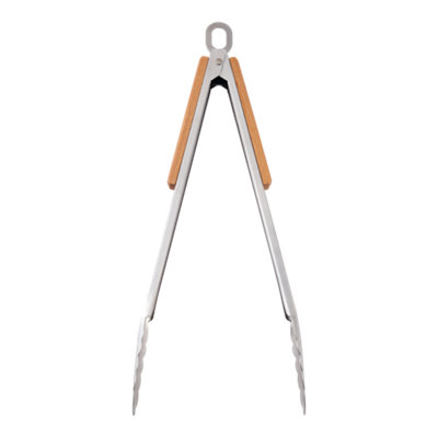 Goodhome Beech & Stainless Steel Grill Tongs