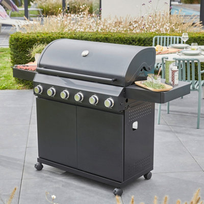 Goodhome Praden Black 6 Burner Gas Bbq