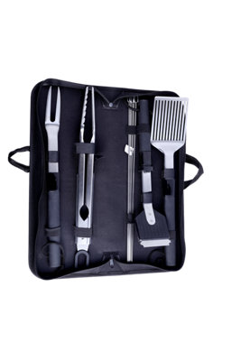 Goodhome Recycled Plastic & Stainless Steel 10 Piece Bbq Tool Set