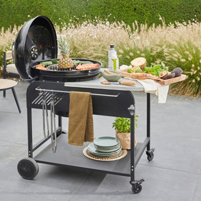 Goodhome Elland Black Charcoal Round Bbq 57Cm