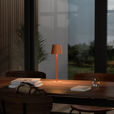 Goodhome Quelea Matt Terracotta Integrated Led Table Lamp