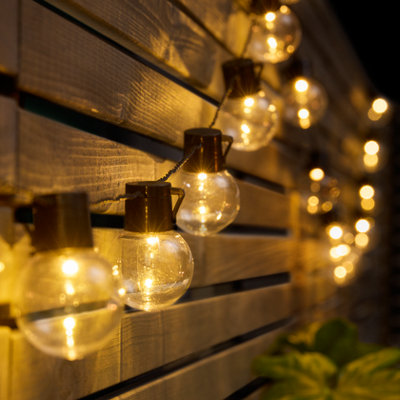 B&Q Solar-Powered Warm White 20 Integrated Led Outdoor String Lights
