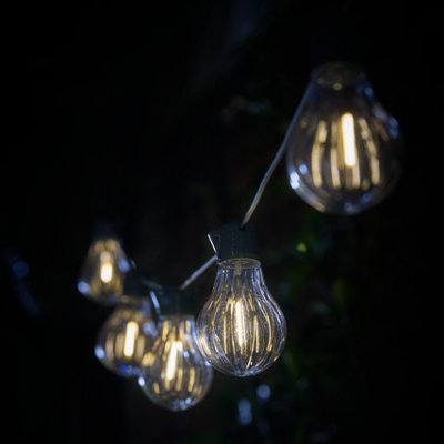B&Q Solar-Powered Warm White 10 Integrated Led Outdoor String Lights