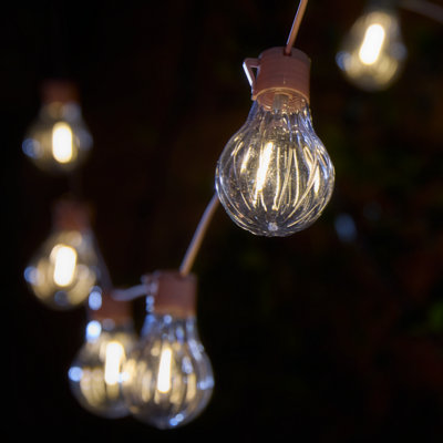 B&Q Solar-Powered Warm White 10 Integrated Led Outdoor String Lights