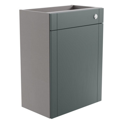 B&Q Ashford Matt Kombu Green Shaker Freestanding Toilet Cabinet (H)820Mm X (W)595Mm