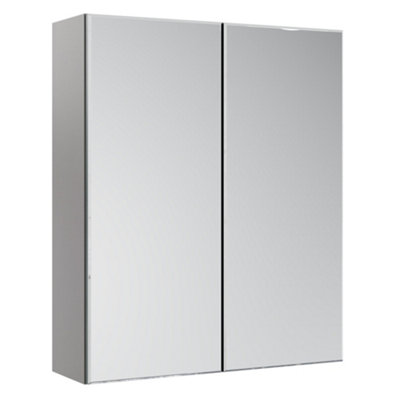 B&Q Ashford Kombu Green Double Bathroom Wall Cabinet With 2 Mirror Doors (H)720Mm (W)595Mm