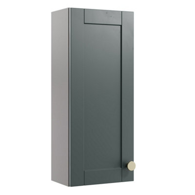 B&Q Ashford Matt Kombu Green Bathroom Single Wall Cabinet (H)72Cm (W)29.5Cm