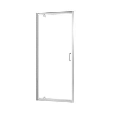 Triton Fast Fix Chrome Effect Clear Pivot Shower Door (H)190Cm (W)80Cm