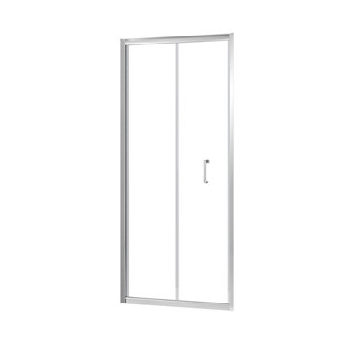 Triton Fast Fix Chrome Effect Clear Bi-Fold Shower Door (H)190Cm (W)90Cm