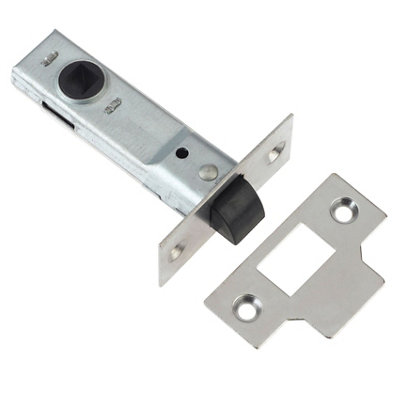 Diall Polished Chrome Effect Metal Tubular Mortice Latch (L)76Mm