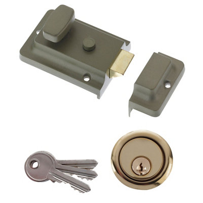 Diall Green 60Mm Night Latch, (H)62Mm (W)90Mm