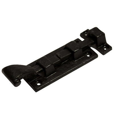 Blooma Black Iron Door Bolt (L)76Mm (W)35Mm