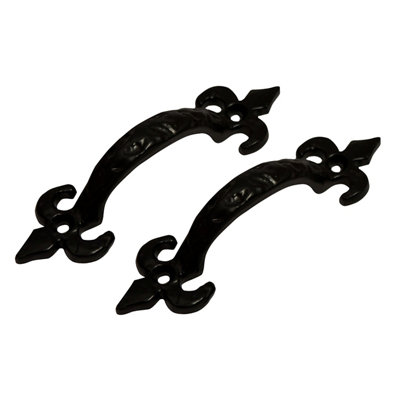 Blooma Black Antique Effect Cast Iron Gate Pull Handle, Pack Of 2