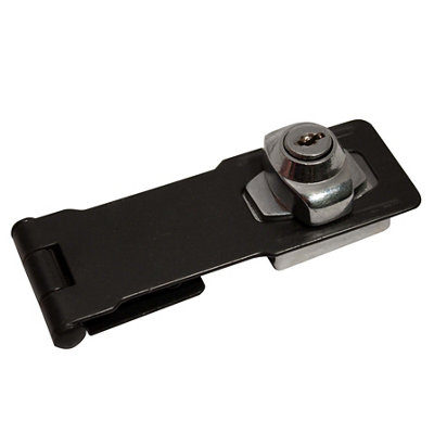 Blooma Black Steel Hasp & Staple, (L)114Mm (W)42Mm