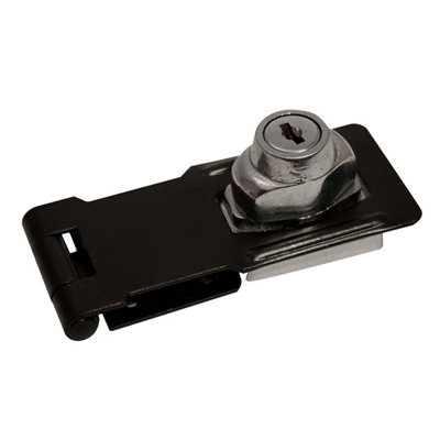 Blooma Black Steel Hasp & Staple, (L)89Mm (W)42Mm