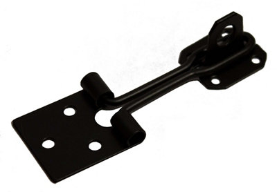 Blooma Black Powder-Coated Steel Hasp & Staple, (L)152Mm