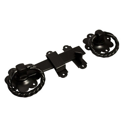 Blooma Black Steel Ring Gate Latch, (L)152Mm
