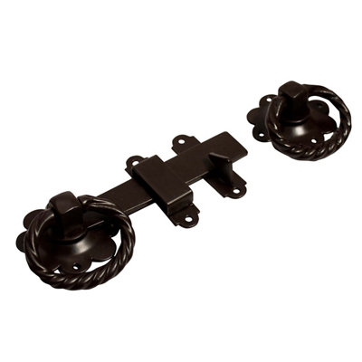 Blooma Twisted Brown Steel Ring Gate Latch, (L)152Mm