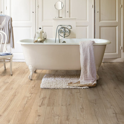 Quick-Step Aquanto Classic Beige Wood Planks Oak Effect Laminate Flooring, 1.835M²