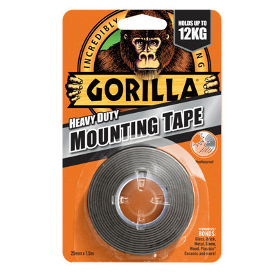 Gorilla Black Mounting Tape (L)1.5M (W)25.4Mm