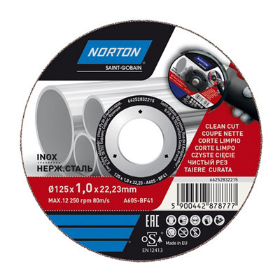 Norton Inox & Metal Cutting Disc 125Mm X 1Mm X 22.2Mm