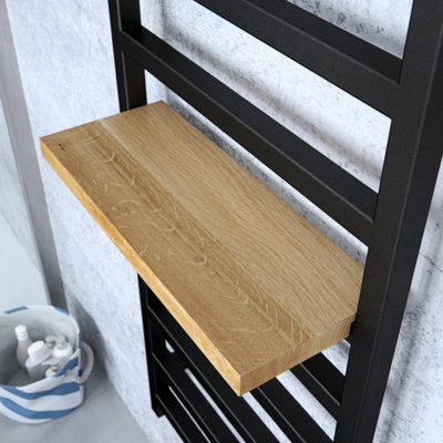 Terma Simple Black Electric & Gas Flat Towel Warmer (W)500Mm X (H)1080Mm