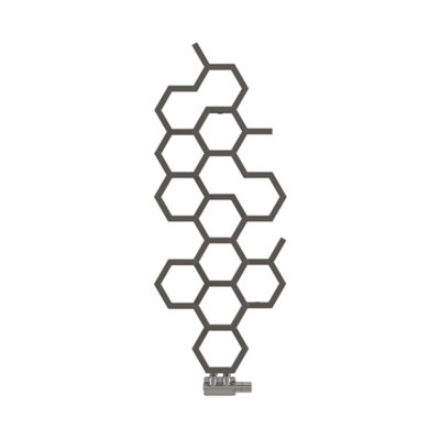 Terma Hex Grey Vertical Designer 1180Btu Radiator, (W)486Mm X (H)1200Mm
