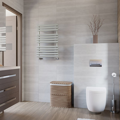 Terma Rolo Salt & Pepper Electric & Gas Towel Warmer (W)520Mm X (H)755Mm