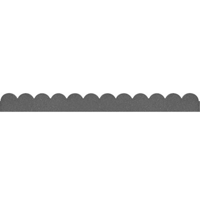 Primeur Flexi Curve Grey Rubber Scallop Lawn Edging (H)6Cm (L)1.2M