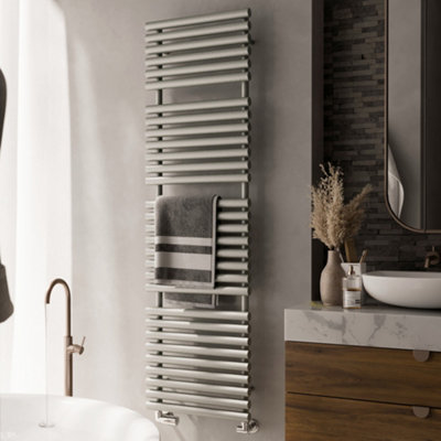 Terma Rolo Grey Electric & Gas Flat Towel Warmer (W)520Mm X (H)1800Mm