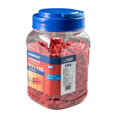 Rawlplug Uno Red Wall Plug (Dia)6Mm, Pack Of 1000