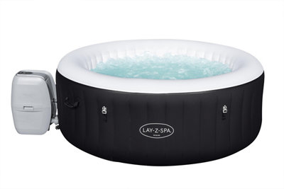 Lay-Z-Spa Miami AirJet 4 Person Inflatable Hot Tub 66 x 180cm - Size: 4 Seater - Black - Wilko
