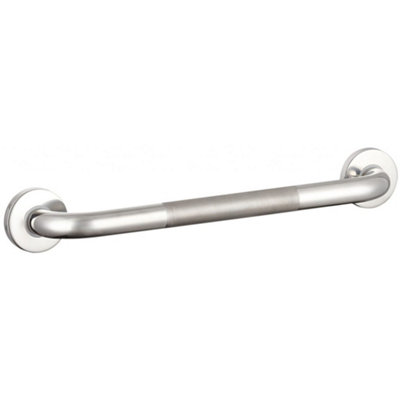 Evekare Knurled Silver Effect Curved Wall-Mounted Grab Rail (L)450Mm