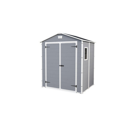 Keter Grey Manor Apex Plastic 2 Door Shed With Floor (Base Included)