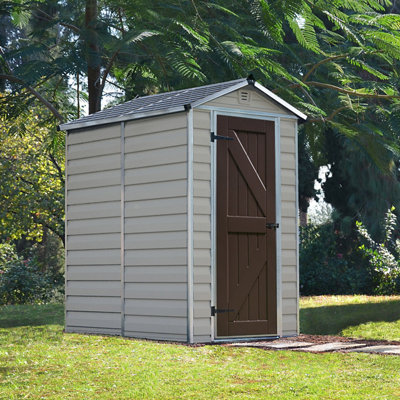 Palram - Canopia Skylight 6X4 Ft Apex Tan Plastic Shed With Floor (Windowless)