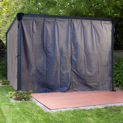 Canopia By Palram Grey Gazebo Curtain, Pack Of 6 (L)2.17M (W)4.01M For Martinique 4300