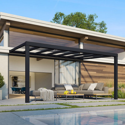 Palram - Canopia Stockholm Grey Patio Cover (H)3.4M (W)5.2M