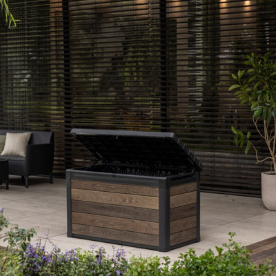 Keter Signature Decocoat Walnut 380L Garden Storage Box (H)706Mm (W)1229Mm