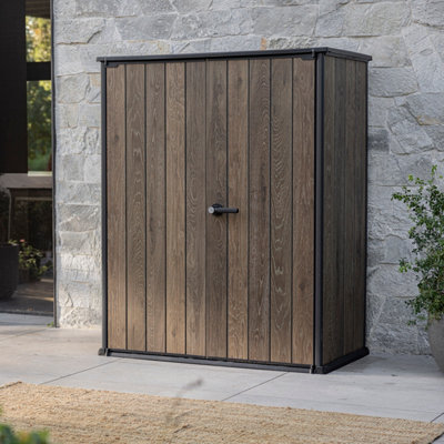 Keter Signature Decocoat 1400L Resin 4X2ft Garden Storage - Walnut