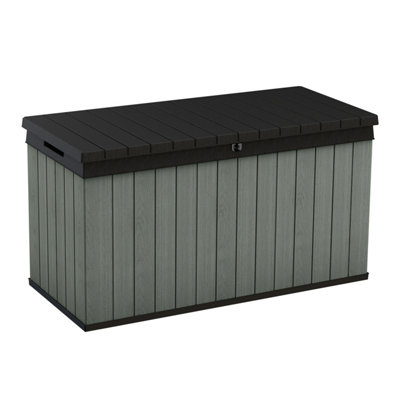 Keter Green Darwin Wood Effect Plastic 142.5X65.3cm Garden Storage Box 570L