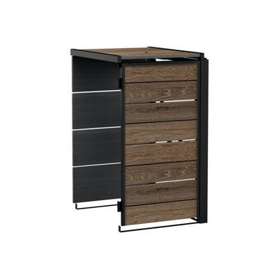 Keter Hideaway 240L Resin Bin Storage - Walnut Brown