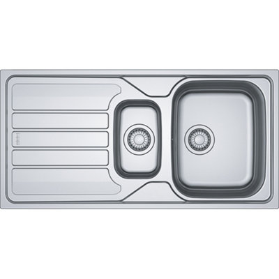 Franke Flash Steel Stainless Steel 1.5 Bowl Kitchen Sink 500Mm X 1000Mm