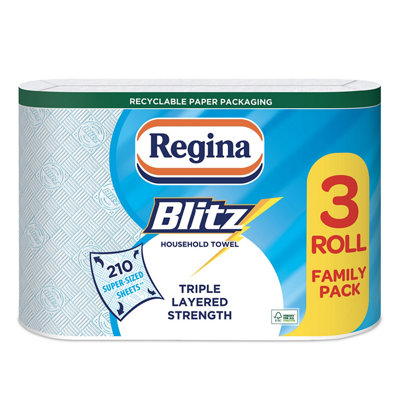 Regina Blue/White Blitz & Paper Roll, Pack Of 3