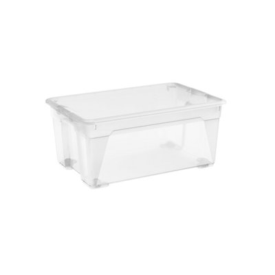Curver R Box Clear 45L Large Stackable Wheeled Storage Box With Lid