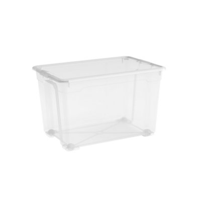 Curver R Box Clear 57L Xl Stackable Wheeled Storage Box With Lid