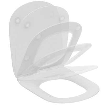 Ideal Standard Tesi White D-Shaped Slim Soft Close Toilet Seat