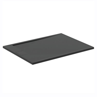 Ideal Standard Ultraflat S I.life Matt Jet Black Rectangular Centre Drain Universal Shower Tray (L)1200Mm (W)800Mm (H) 30Mm