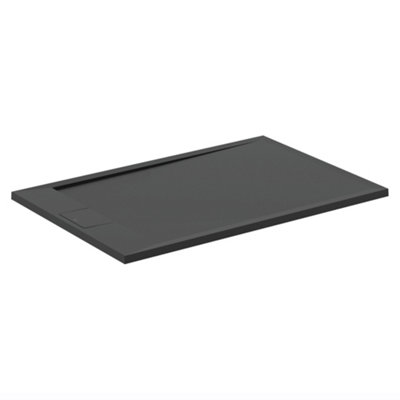 Ideal Standard Ultraflat S I.life Matt Jet Black Rectangular Centre Drain Universal Shower Tray (L)1200Mm (W)900Mm (H) 30Mm