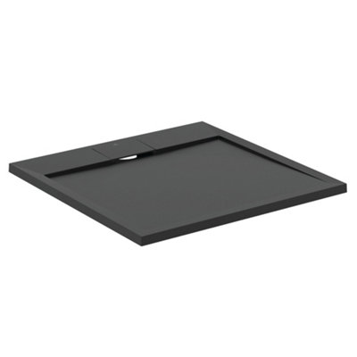 Ideal Standard Ultraflat S I.life Matt Jet Black Square Centre Drain Universal Shower Tray (L)800Mm (W)800Mm (H) 30Mm