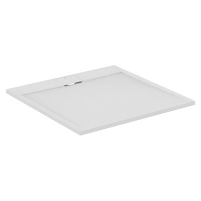 Ideal Standard Ultraflat S I.life Matt Pure White Square Centre Drain Universal Shower Tray (L)1000Mm (W)1000Mm (H) 30Mm